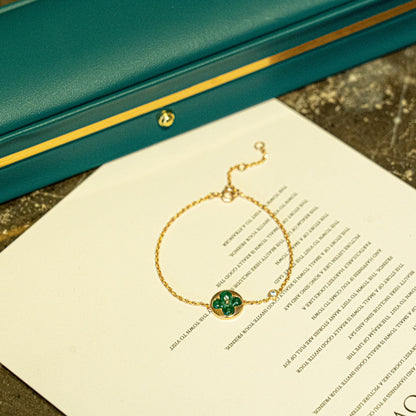 [Aetheris]SUN MALACHITE 1 DIAMOND ROSE GOLD BRACELET