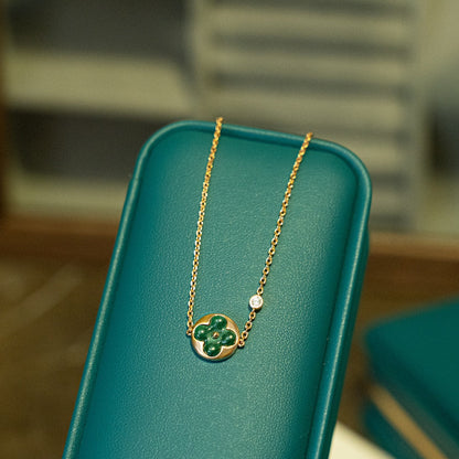 [Aetheris]SUN MALACHITE 1 DIAMOND ROSE GOLD BRACELET