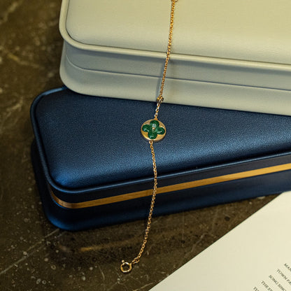 [Aetheris]SUN MALACHITE 1 DIAMOND ROSE GOLD BRACELET
