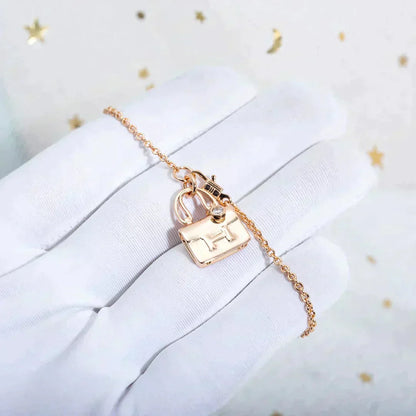 [Aetheris]AMULETTE PEDANT ROSE GOLD NECKLACE