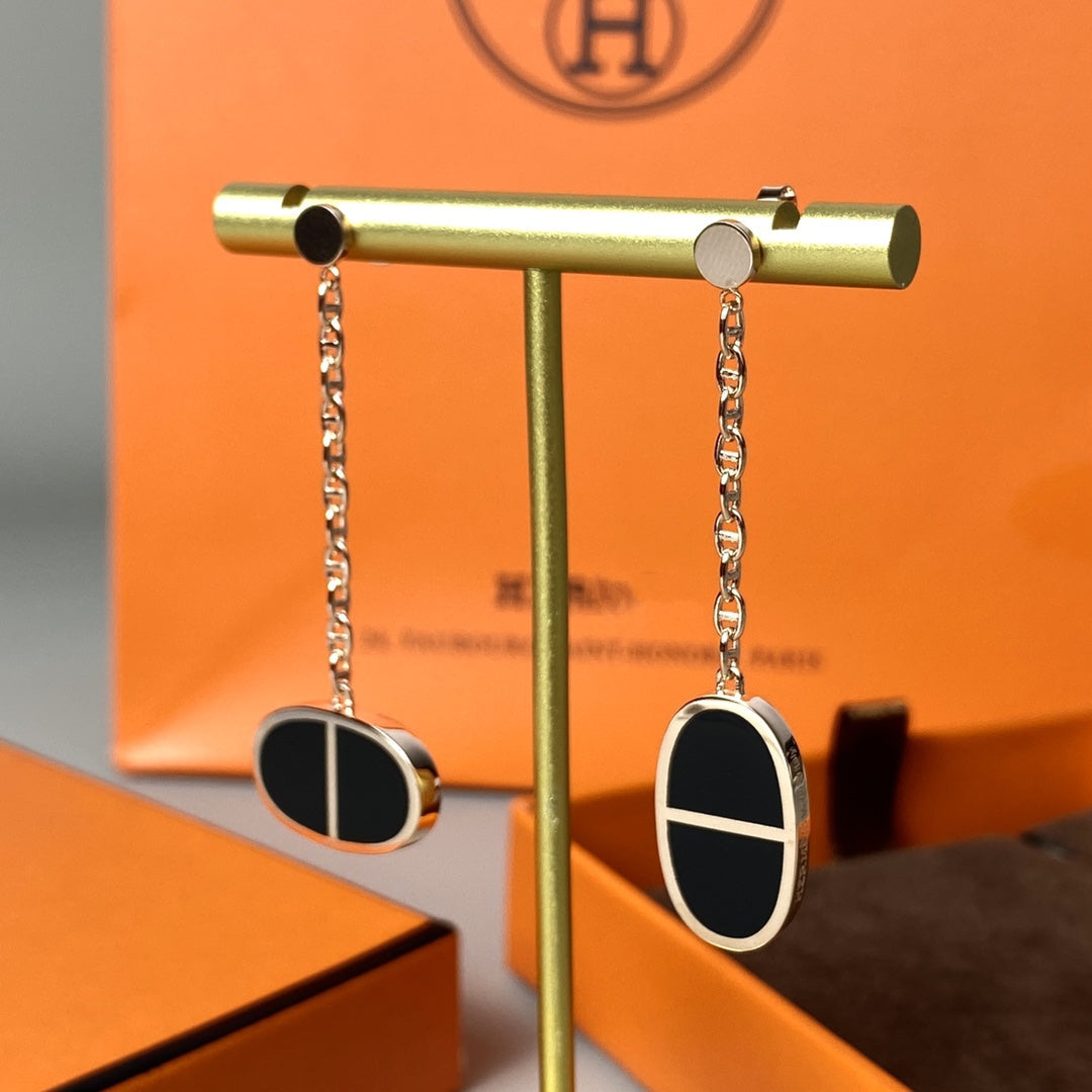 [Aetheris]CHAINE VERSO BLACK CERAMIC EARRINGS