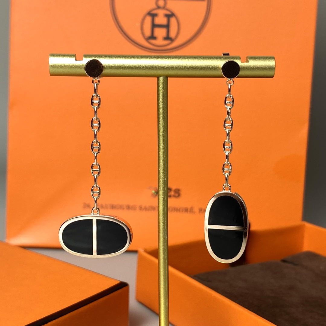 [Aetheris]CHAINE VERSO BLACK CERAMIC EARRINGS