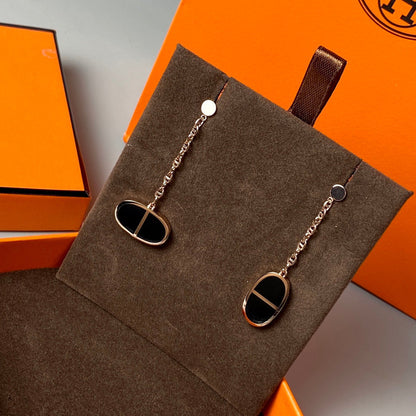 [Aetheris]CHAINE VERSO BLACK CERAMIC EARRINGS