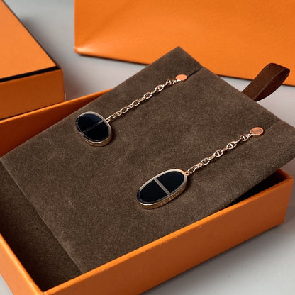[Aetheris]CHAINE VERSO BLACK CERAMIC EARRINGS