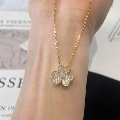 Aetheris]PAVÉ DIAMOND FLOWER CHARM NECKLACE