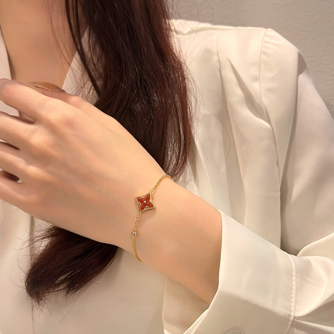 [Aetheris]COLOR STAR CARNELIAN ROSE GOLD DIAMOND BRACELET