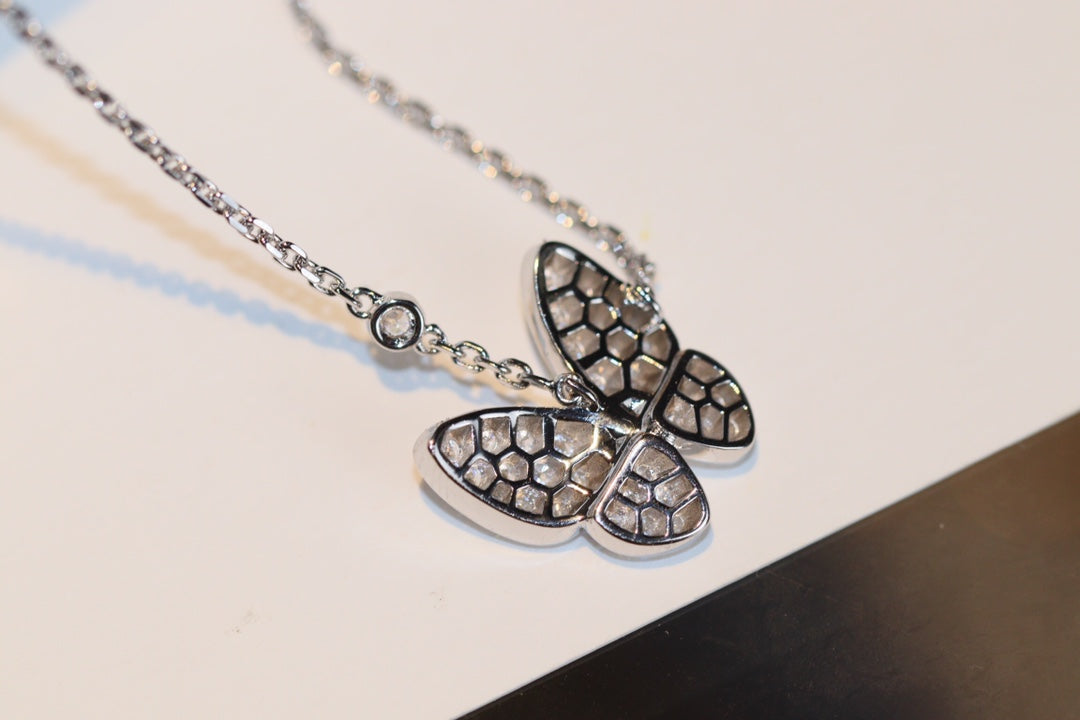 [Aetheris]SCHMETTERLING DIAMANT ANHÄNGER HALSKETTE