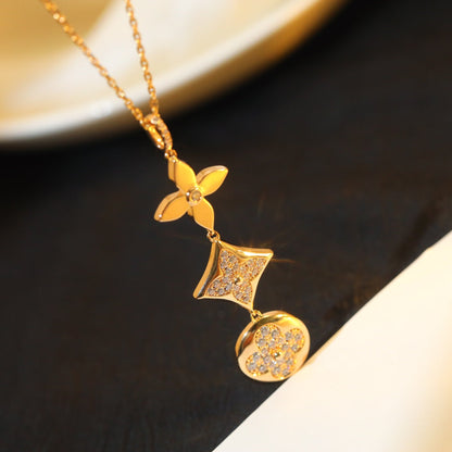 [Aetheris]STAR UND SONNE DIAMANT ROSÉGOLD-HALSKETTE