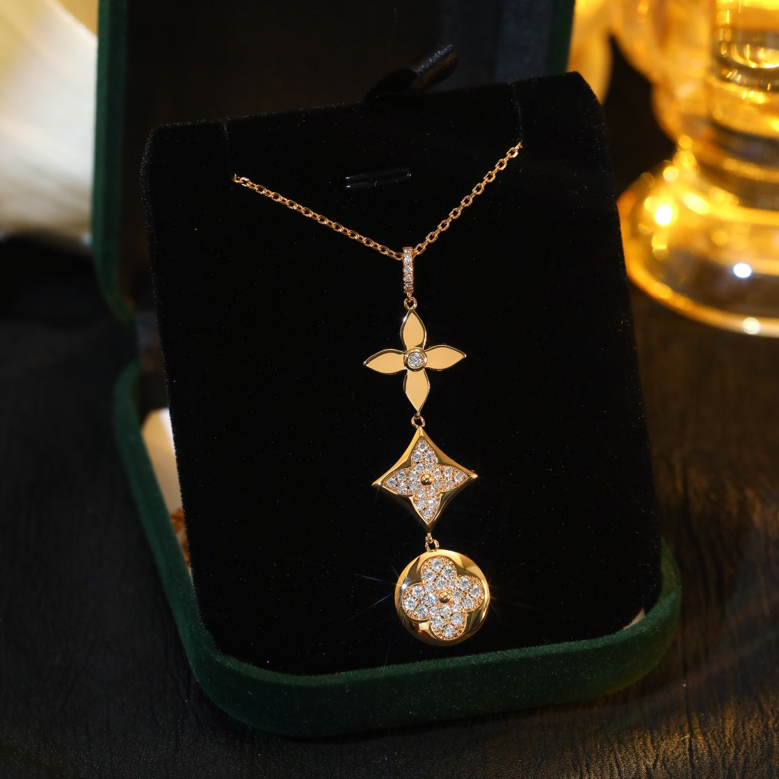 [Aetheris]STAR UND SONNE DIAMANT ROSÉGOLD-HALSKETTE