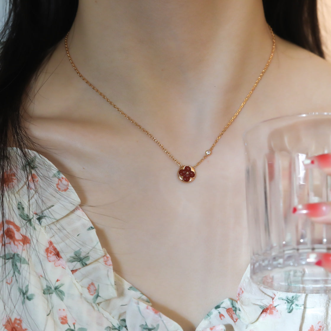 [Aetheris]SONNENANHÄNGER ROSÉGOLD 1 DIAMANT HALSKETTE