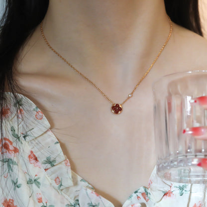 [Aetheris]SONNENANHÄNGER ROSÉGOLD 1 DIAMANT HALSKETTE