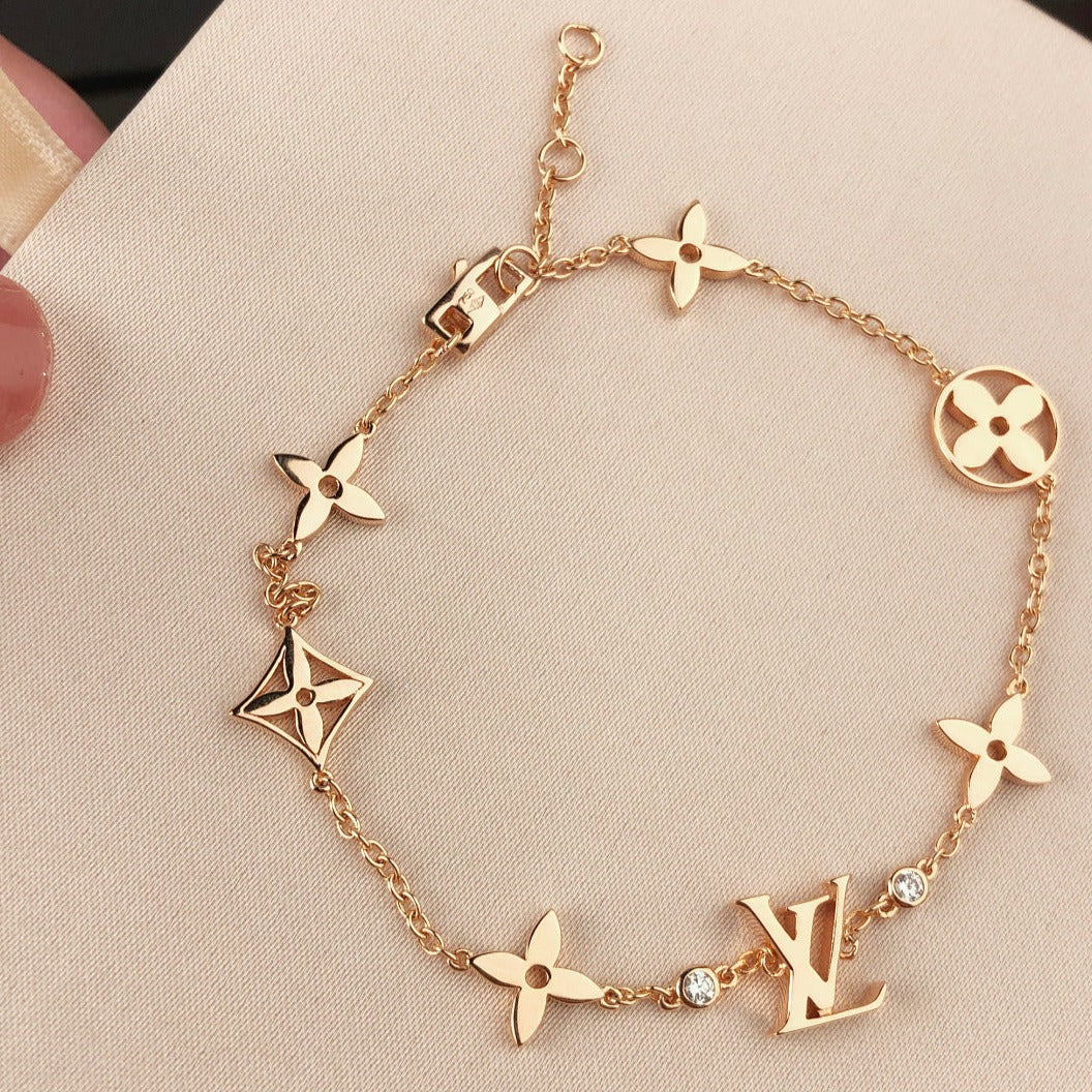 [Aetheris]STAR AND SUN 7 MOTIFS GOLD BRACELET