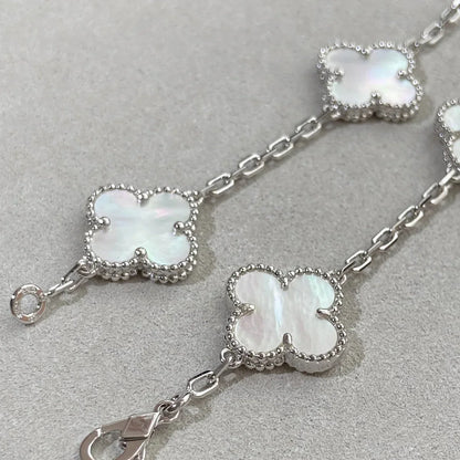 [Aetheris]LUCKY CLOVER 5-MOTIF BRACELET - WHITE MOTHER-OF-PEARL COLLECTION