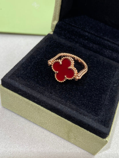 [Aetheris]LUCKY CLOVER ROSE GOLD WENDEBARER RING