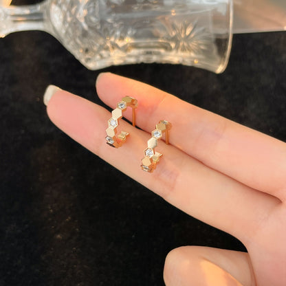 [Aetheris]BEE LOVE DIAMOND HOOP EARRINGS