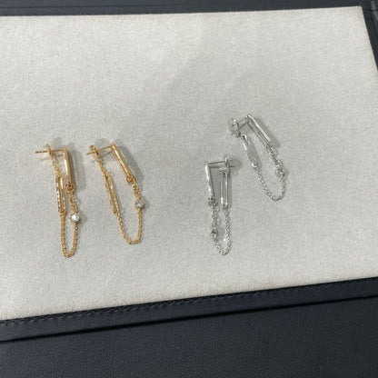 [Aetheris]CHAINE CHAOS DIAMOND DROP EARRINGS