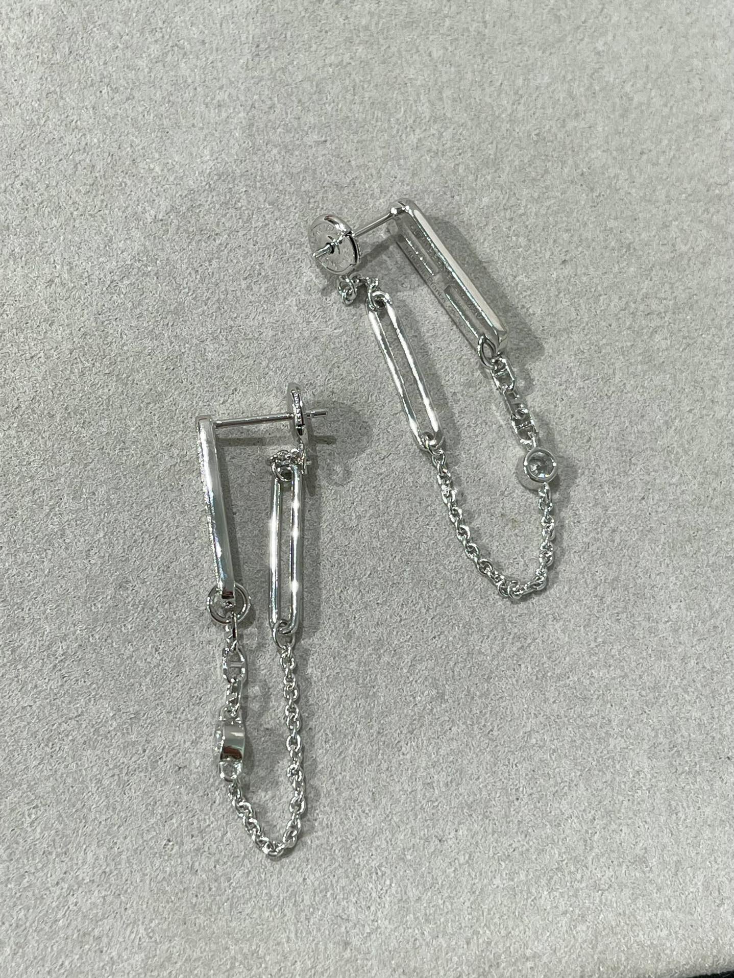 [Aetheris]CHAINE CHAOS DIAMOND DROP EARRINGS