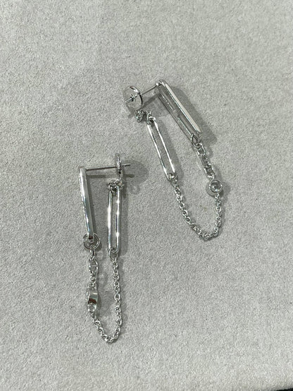 [Aetheris]CHAINE CHAOS DIAMOND DROP EARRINGS