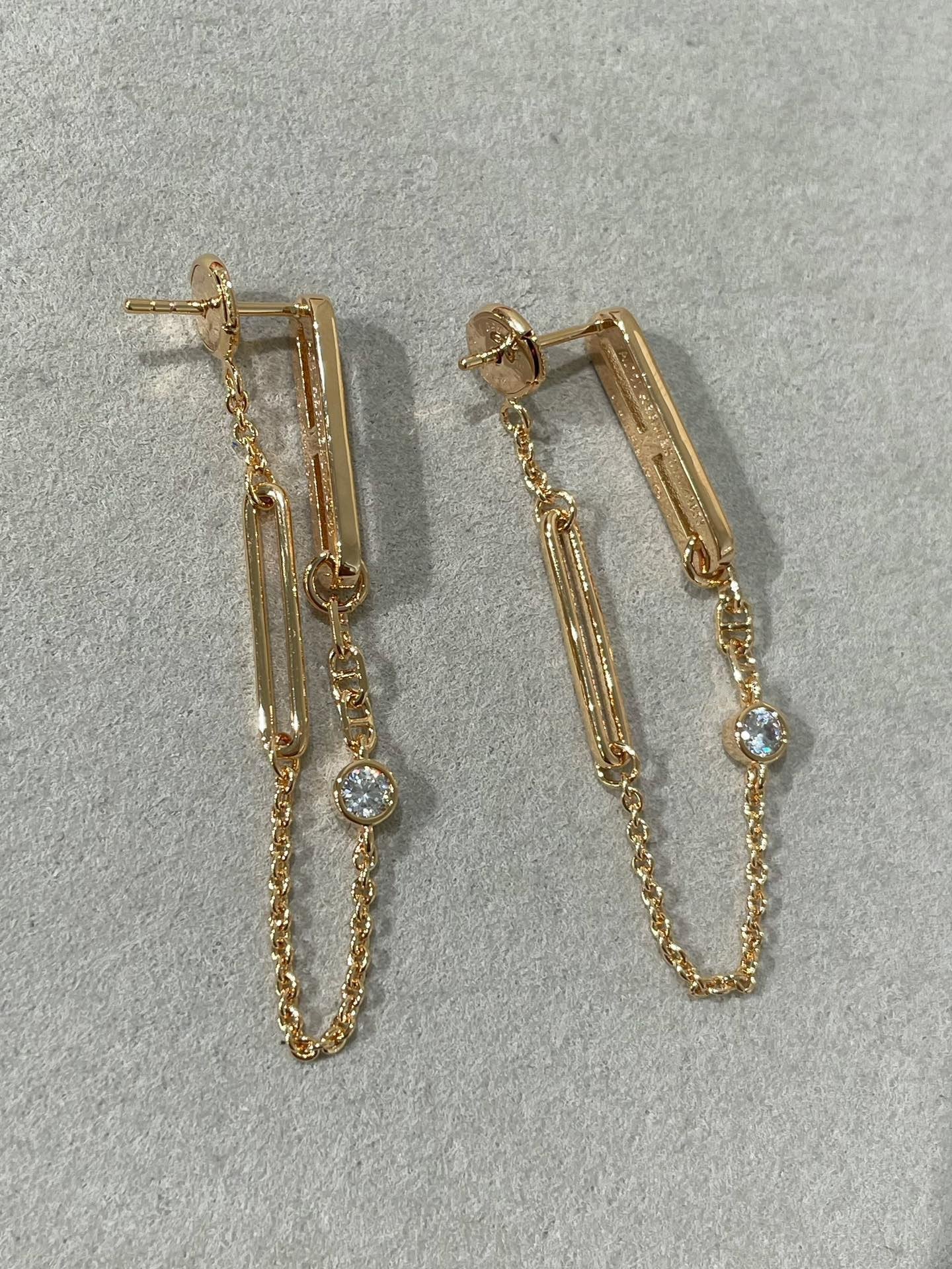 [Aetheris]CHAINE CHAOS DIAMOND DROP EARRINGS