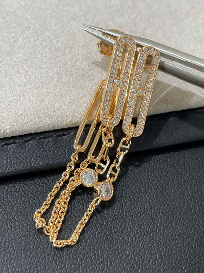 [Aetheris]CHAINE CHAOS DIAMOND DROP EARRINGS