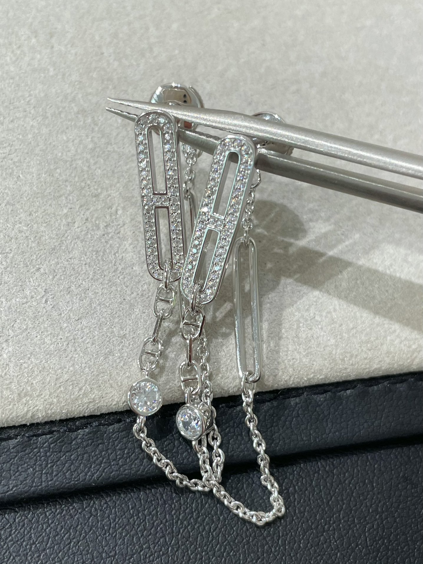 [Aetheris]CHAINE CHAOS DIAMOND DROP EARRINGS
