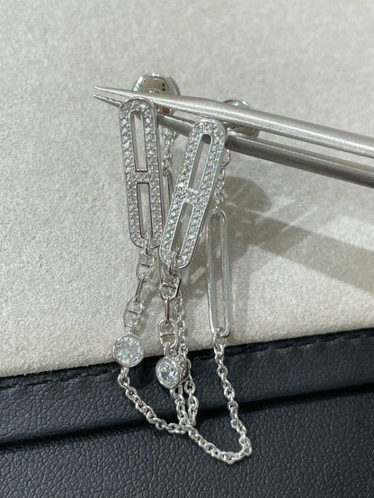 [Aetheris]CHAINE CHAOS DIAMOND DROP EARRINGS