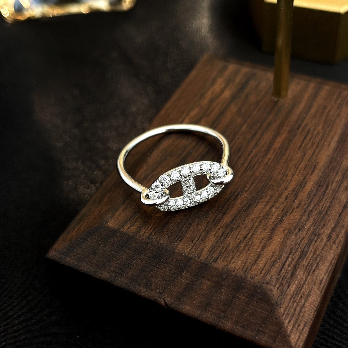 [Aetheris]RONDE KLEINER SILBER-DIAMANTENRING