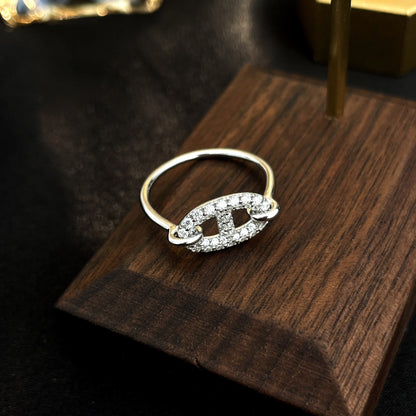 [Aetheris]RONDE KLEINER SILBER-DIAMANTENRING
