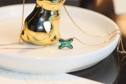 [Aetheris]JEUX MALACHITE 1 DIAMOND ROSE GOLD NECKLACE