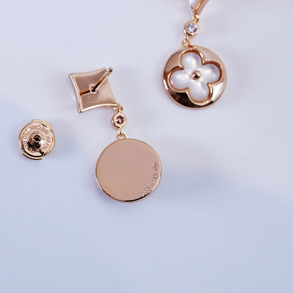 [Aetheris]STAR AND SUN ROSE GOLD MOP DROP EARRINGS