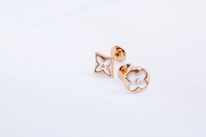 [Aetheris]STAR AND SUN ROSE GOLD MOP STUD EARRINGS