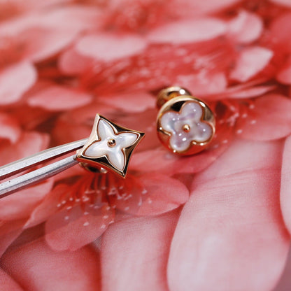 [Aetheris]STAR AND SUN ROSE GOLD MOP STUD EARRINGS