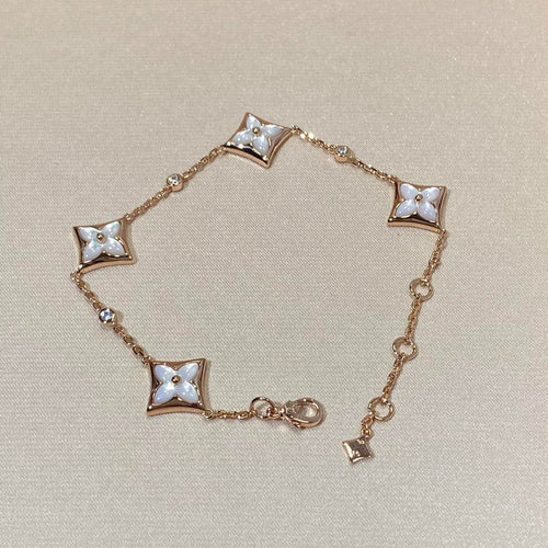 [Aetheris]STAR 4 MOTIF MOP DIAMOND ROSE GOLD BRACELET