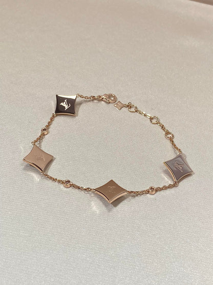 [Aetheris]STAR 4 MOTIF MOP DIAMOND ROSE GOLD BRACELET