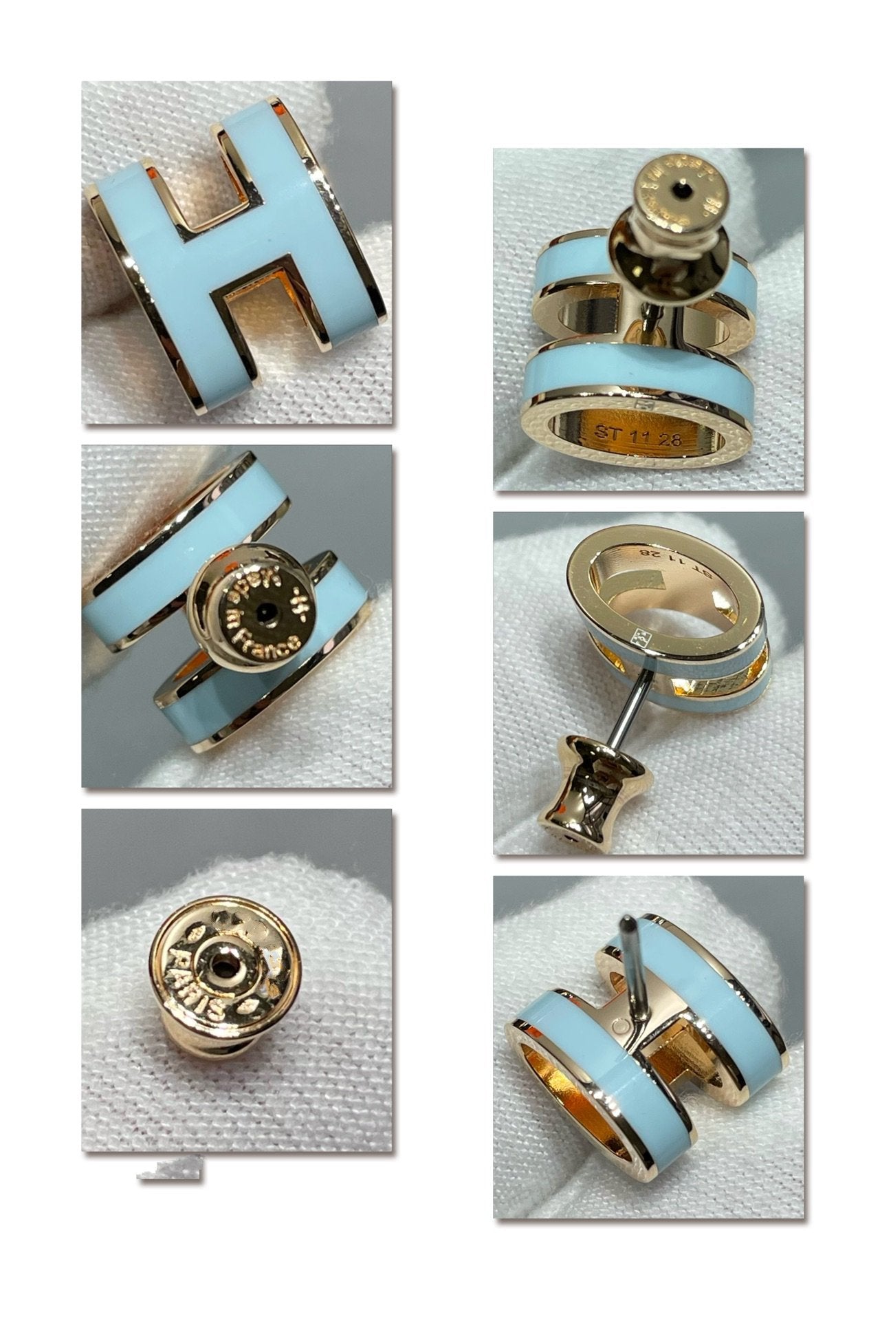 [Aetheris]POP H SKY BLUE STUD EARRINGS