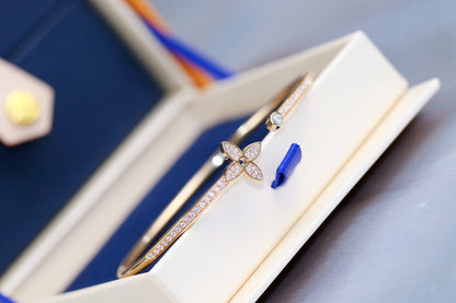 [Aetheris]IDYLLE ROSE GOLD OPEN BRACELET DIAMOND PAVED