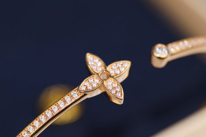 [Aetheris]IDYLLE ROSE GOLD OPEN BRACELET DIAMOND PAVED