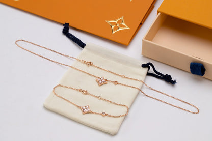 [Aetheris]STAR PINK MOP 1 DIAMOND ROSE GOLD NECKLACE