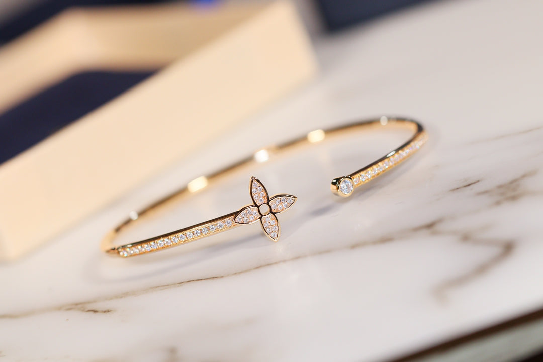 [Aetheris]IDYLLE GOLD OPEN BRACELET DIAMOND PAVED