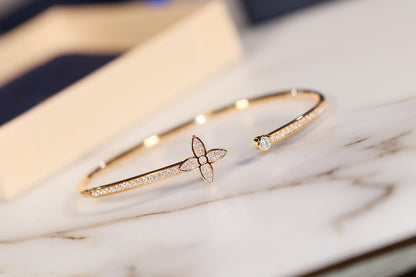 [Aetheris]IDYLLE GOLD OPEN BRACELET DIAMOND PAVED