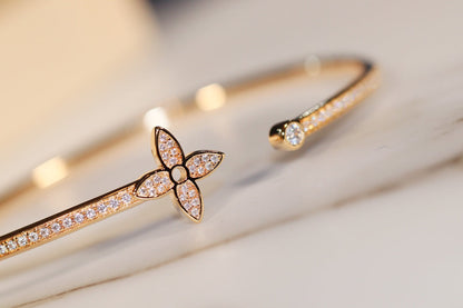 [Aetheris]IDYLLE GOLD OPEN BRACELET DIAMOND PAVED