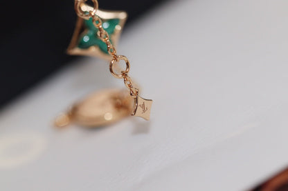 [Aetheris]STAR AND SUN 4 MOTIF ROSE GOLD MALACHITE BRACELET