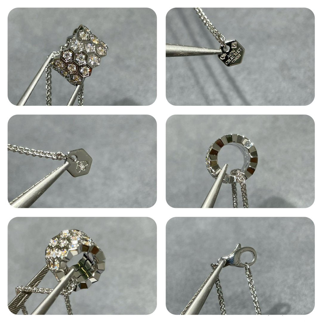 [Aetheris]BEE LOVE DIAMOND PAVED 3 ROW NECKLACE
