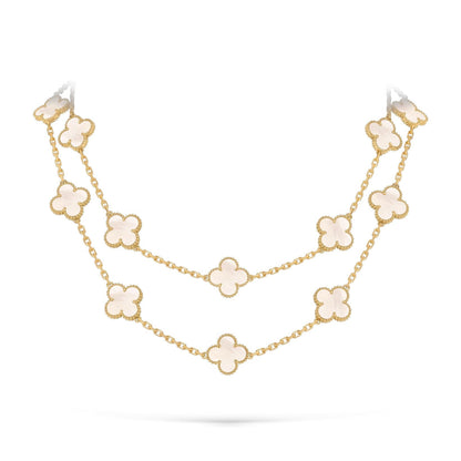[Aetheris]CLASSIC 20-MOTIF LUCKY CLOVER LONG NECKLACE GOLD COLLECTION