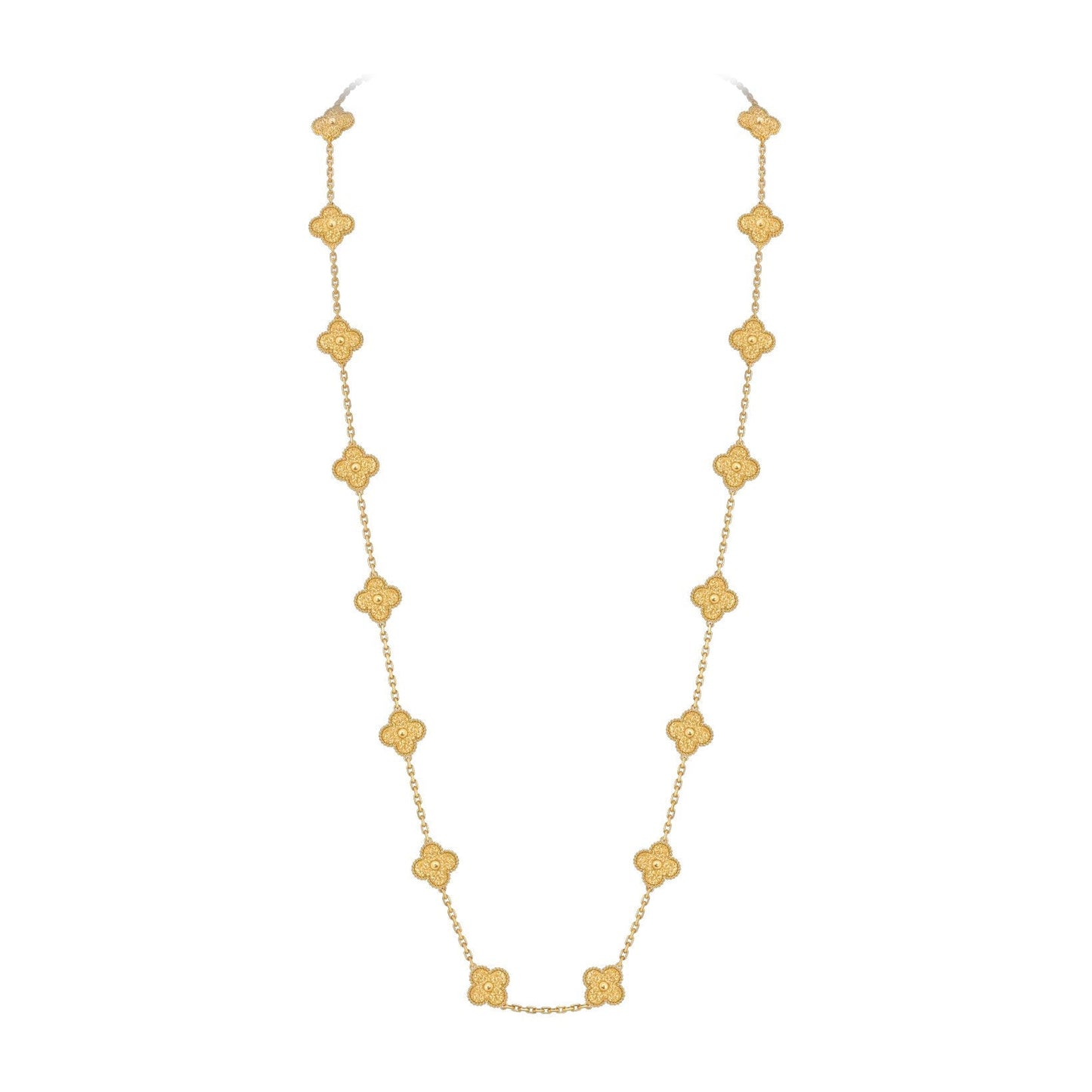 [Aetheris]CLASSIC 20-MOTIF LUCKY CLOVER LONG NECKLACE GOLD COLLECTION