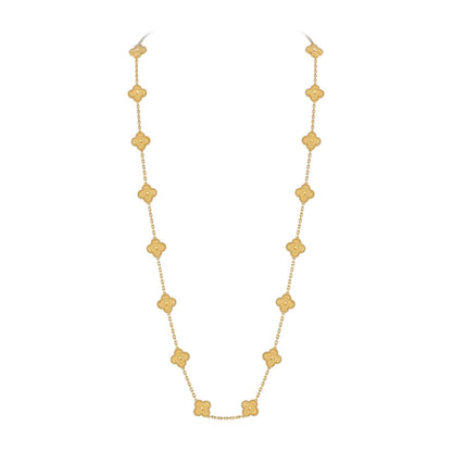 [Aetheris]CLASSIC 20-MOTIF LUCKY CLOVER LONG NECKLACE GOLD COLLECTION