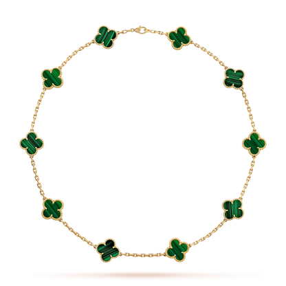 [Aetheris]KLASSISCHE GLÜCKS-KLEE-HALSKETTE MIT 10 MOTIVEN AUS DER GOLD-KOLLEKTION
