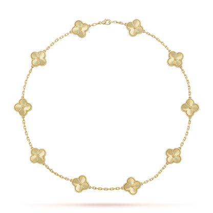 [Aetheris]KLASSISCHE GLÜCKS-KLEE-HALSKETTE MIT 10 MOTIVEN AUS DER GOLD-KOLLEKTION