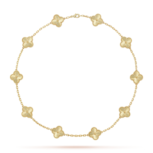 [Aetheris]KLASSISCHE GLÜCKS-KLEE-HALSKETTE MIT 10 MOTIVEN AUS DER GOLD-KOLLEKTION