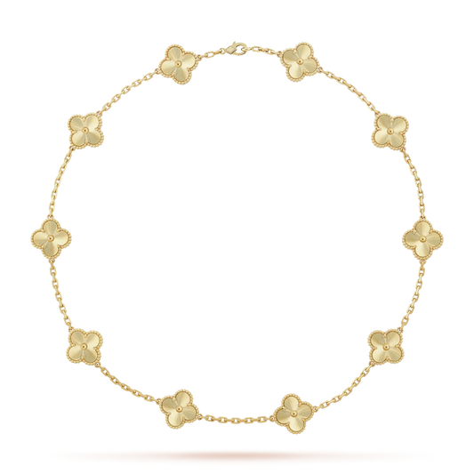 [Aetheris]CLASSIC LUCKY 10-MOTIF CLOVER NECKLACE GOLD COLLECTION